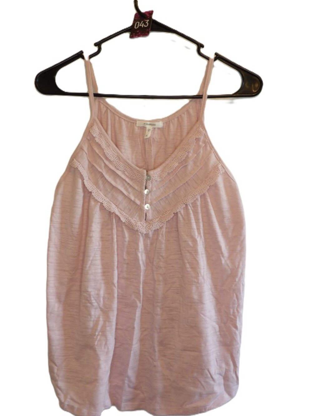 Maurices, NWT Light pink ruffle neckline tank (Women's Medium)